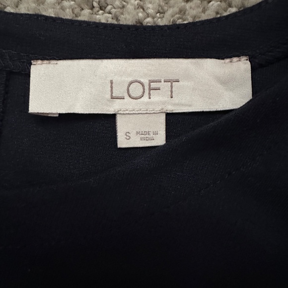 Ann Taylor LOFT petal sleeve tie-waist dress - women's small navy - Picture 2 of 4